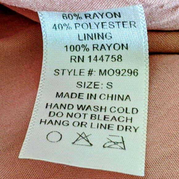 Women's OTT Smocked Bohemian Front Button Up Pink Dress Size S - Picture 5 of 5